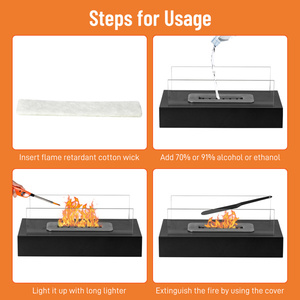 Db Outdoor Tabletop <b>Fire</b> <b>Pit</b> 13.8x7.1x5.5in Metal Powder Coated Bioethanol Fuel <b>Portable</b> Patio Heating Furniture Includes Poker - Product Image 4