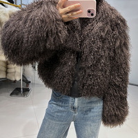 Vestes en fourrure moelleuses et chaudes d'hiver, manteaux en fourrure de mouton bouclée naturelle, manteaux en fourrure de mouton de Mongolie pour femmes