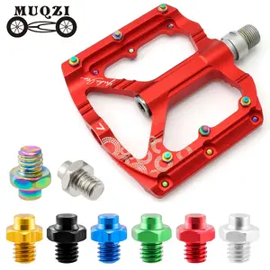 MUQZI baut Pedal sepeda aluminium Aloi, perlengkapan pit jalan gunung lipat Anti licin M4 MTB