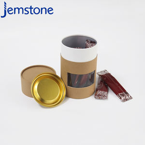 Conteneur en tube de papier personnalisé, recyclable, pour collations, bonbons, noix, avec fenêtre en PVC et couvercle en métal - Product Image 2