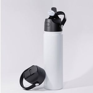 Custom logo 22oz Double Wall Wide Mouth Travel Tumbler Stainless Steel DIY Suablimation Blanks Water <b>Bottle</b> with Leak Proof Lid - Product Image 1