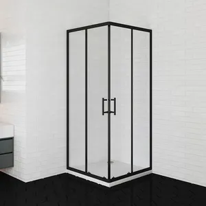 검은 욕실 샤워 캐빈 액자 직사각형 샤워 인클로저 욕실 샤워 유리 문
