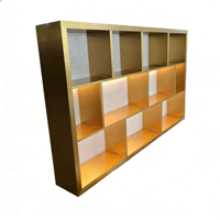 Bibliothèque en acier inoxydable sur pied, rangement moderne pour salon, bureau à domicile, appartement, hôtel