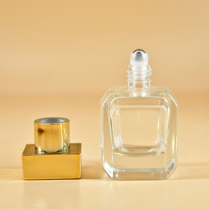 ที่มีคุณภาพสูง20มิลลิลิตรรูปทรงสี่เหลี่ยมม้วนบนขวดแก้วที่มีลูกปัดเหล็ก - Product Image 1