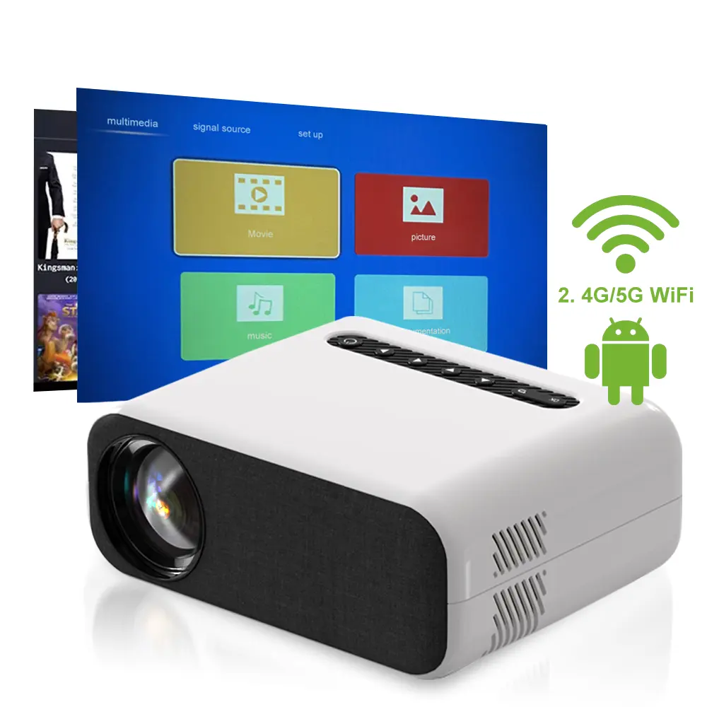 New Launched Custom logo Mini Lcd Portable Projector India Price Android Wi-Fi Smart home theater movie mini proyector portatil