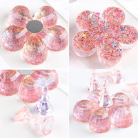 Support magnétique pour faux-ongles, accessoire pour manucure, look en cristal, design fleurs, diamants, en acrylique, 10 pièces