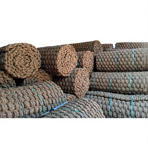 Tapis d'extérieur tressé en fibres de coco, couleur unie, rectangulaire, antidérapant, à poils plats, fabriqué à la machine, écologique, fin (0,2-0,4 cm), nettoyage localisé - Product Image 1