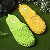 Chaussons unisexe en EVA souple, style influenceur vietnamien d'Asie du Sud-Est, avec bandeau en forme de durian et pampilles
