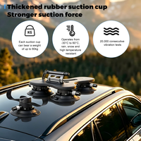 Portabicicletas de Techo para Auto Altowell Negro, 6 Pulgadas, Fuerte Succión al Vacío, Aleación de Aluminio, Instalación Rápida, Tres Ventosas, Compatible con Sedán y SUV