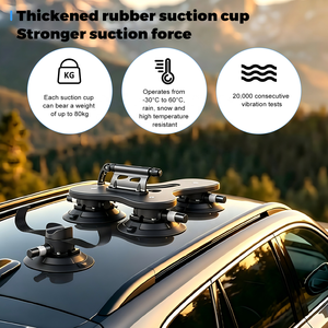 Porte-vélos de toit de voiture Altowell noir, 6 pouces, ventouse puissante, alliage d'aluminium, installation rapide, trois ventouses, compatible avec les berlines et les SUV - Product Image 5