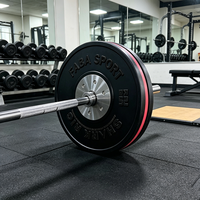 Disques de musculation en caoutchouc colorés de 2 pouces, 10-55 LBS, plaques de poids personnalisées pour haltérophilie