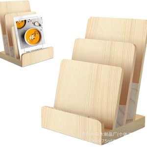 Wooden Magazine <b>Rack</b> Multi Layer Desktop Storage For <b>Kitchen</b> Recipe Book Display Organize Home Office Desk Accessories - Product Image 1