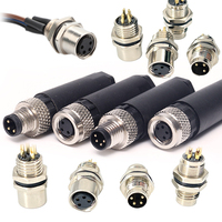IP67 circulaire étanche M5 M8 M9 M12 M16 7/8 M23 NMEA2000 connecteur 3 4 5 6 8 12 broches connecteur avec connecteurs femelles Cat6