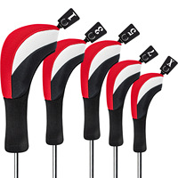 Housses et protections pour têtes de clubs de golf (fer, bois, driver et fairway wood) - Ensemble de 5 pièces en nylon de style C, couleur personnalisée, OEM/ODM