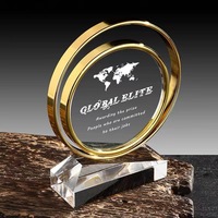 Trophée en cristal fantaisie personnalisé, vide, avec microphone, gravure, verre transparent irrégulier, plaque d'entreprise, étanche