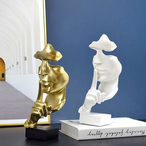 Silence Is Gold Statue Ornaments Resin Figures Art Craft Home Living Room Office Desktop Decoration Creative Gifts - Product Image 2