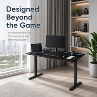 Table de jeu e-sport AOR Home Internet Quiet Lift, table de bureau et d'étude, structure en acier inoxydable, surface en fibre de carbone, éclairage RGB