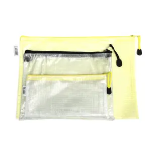 Custom PVC A4 waterproof zipper file folder office filing file document bag document carrying my clear bag/pencil bag case
