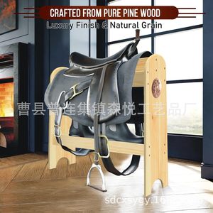 Soporte de madera para sillas de montar, 31,8x30x11,22 pulgadas, diseño que ahorra espacio para almacenamiento de equipos de establo para caballos - Product Image 5