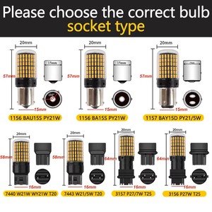 Luce Fissa e Lampeggiante 12V-50V 1156 BAU15S 1157 T20 T25 7440 7443 3014 144SMD Lampadina Auto 1141 1034 Luce di Direzione Luce Freno Rossa - Product Image 5
