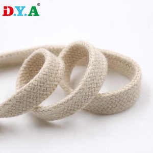 Cor personalizada Grosso Natural 10mm Flat Tube Trançado Algodão <span class=keywords><strong>Cord</strong></span> para Vestuário - Product Image 2