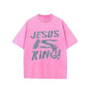 Camiseta de Hombre, Estilo Hip Hop Urbano, Lavado Ácido, Vintage, 100% Algodón, Tejido de Punto, Manga Regular, Talla Grande, Alta Calidad, Digital - Product Image 5