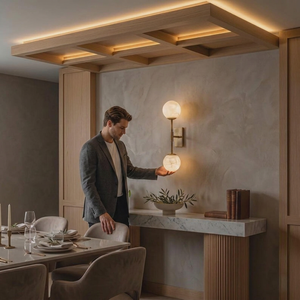โคมไฟติดผนังทองเหลืองทรงกลม ดีไซน์อาร์ตเดโค สำหรับตกแต่งบ้าน สำนักงาน แสงวอร์มโกลว์ เหมาะสำหรับเทศกาลดีวาลี - Product Image 5