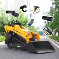 Mini-chargeuse compacte 1 tonne (1000 kg) avec trancheuse à trois pompes et trois vannes, livraison gratuite