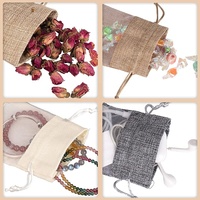 Petit Linge Jute Sacs-cadeaux Bijoux Cordon De Jute Poche Sac Avec Fenêtre