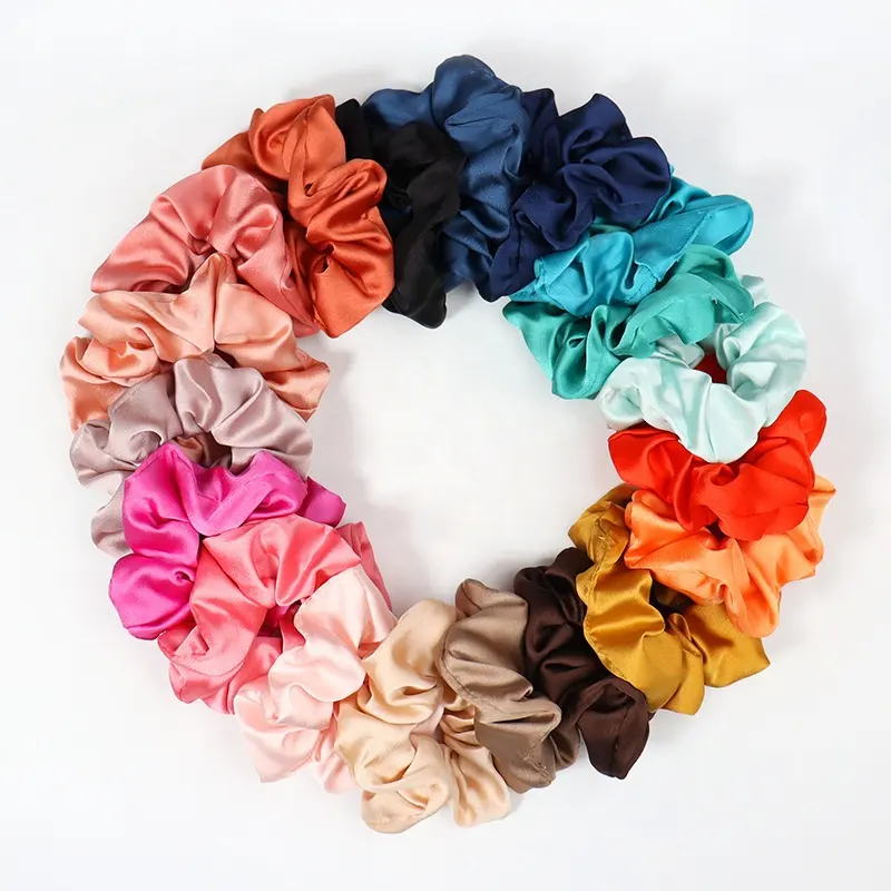 B.PHNE Stock products accessori per capelli fascia per capelli da 10cm fascette per capelli scrunchy in raso colorato donna sport scrunchies economici