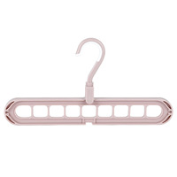 Porte-Manteau Mural Pliant en Plastique à 9 Trous, Organisateur de Placard et Rangement de Garde-Robe pour Linge