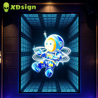 Xdsign Boîte à lumière publicitaire rectangulaire en aluminium personnalisable rapide, miroir infini multicouche, LED, acrylique semi-transparent, ultra-mince