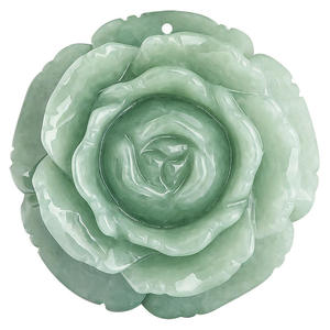 Pendentif en jadéite naturelle de couleur vert pivoine, design original, style chinois, cadeau UNISEXE avec certificat d'évaluation HJ31 - Product Image 5