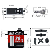 PTK 8828 SSG-D 28KG Servo numérique 180 ° usine bricolage Programmable pour turboréacteur avion aile fixe 8828 Servo métal RC Servos