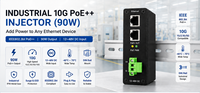 Injecteur PoE++ Gigabit 10G GXCOM 90W (IEEE 802.3bt) |   Rail DIN industriel avec entrée large plage 12-48V DC