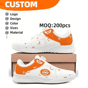 Chaussures de <span class=keywords><strong>golf</strong></span> professionnelles pour hommes, en cuir microfibre personnalisé, respirantes, tendance, antidérapantes, avec fermeture à boucle rotative. - Product Image 1