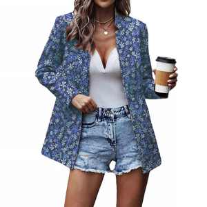 Cárdigan de Mujer Grueso con Diseño Jacquard y Empalmes de Color Sólido, a la Moda - Product Image 3