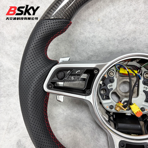 Volant en fibre de carbone véritable pour <span class=keywords><strong>Porsche</strong></span> Panamera Cayenne Macan Taycan Cayman Boxster Carrera 911 918 958 981 987 996 997 - Product Image 4