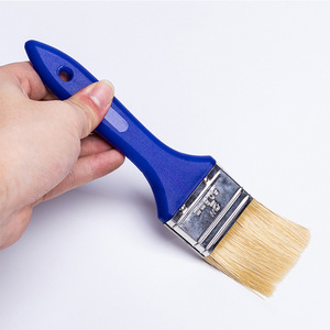 Pinceles planos para pintar con cerdas de cerdo, mango de madera natural y azul, grado industrial, de 20 a 100 mm - Product Image 3