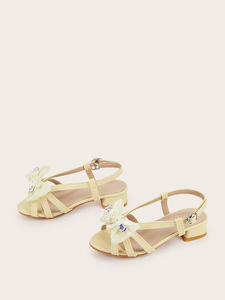 Girls Bowknot Princess High Heeled Sandals 2026 Spring New Soft PU Leather Dress <strong>Shoes</strong> for <strong>Little</strong> Kids Party Wedding Daily Wear - Product Image 6