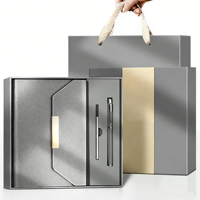 Ensemble de carnet de notes en cuir PU relié, avec stylo, ensemble cadeau de luxe, impression de logo personnalisée en gros