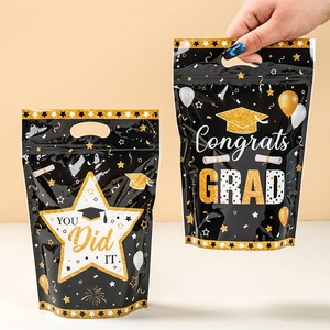 Bolsa <span class=keywords><strong>de</strong></span> Regalo Portátil <span class=keywords><strong>con</strong></span> Cierre, Diseño <span class=keywords><strong>de</strong></span> <span class=keywords><strong>Gorro</strong></span> <span class=keywords><strong>de</strong></span> Doctor Negro y Dorado, para la Temporada <span class=keywords><strong>de</strong></span> Graduación, Bolsa <span class=keywords><strong>de</strong></span> Regalo Autosellable - Product Image 2