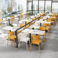 Restaurant de restauration rapide commercial Table à manger ensemble de chaises société employé cafétéria restauration Snack nouilles boutique Combo pour l'école