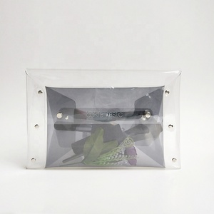 Stampa a caldo in argento foglio di logo stampato in pvc trasparente trasparente della busta della frizione della borsa della borsa - Product Image 1