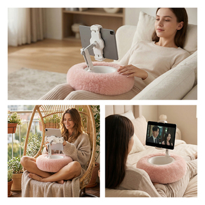 Support de téléphone portable en peluche douce, réglable multi-angles, pour <span class=keywords><strong>lit</strong></span>, canapé, bureau, <span class=keywords><strong>iPad</strong></span>, support de tablette paresseux - Product Image 4