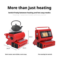 Réchaud de camping portable double usage au gaz liquéfié, mini chauffage de tente portable, réchaud à cartouche de gaz