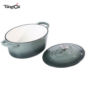 Nouvelle Tendance 2026 : Cocotte Ovale <span class=keywords><strong>en</strong></span> <span class=keywords><strong>Fonte</strong></span> Émaillée 5,5 QT pour Cuisson Lente, Rôtissage et Cuisson du Pain - Product Image 4