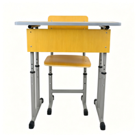 Bureaux et chaises d'école en bois pour étudiants, vente directe d'usine. Bureaux et chaises durables pour salles de classe. Ensembles de bureaux scolaires.