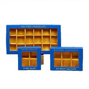 4/6/9/18 khoang cao cấp sô cô la Quà Tặng hộp giấy rõ ràng cửa sổ Vàng các tông chia từ đóng cửa Matt cán - Product Image 5