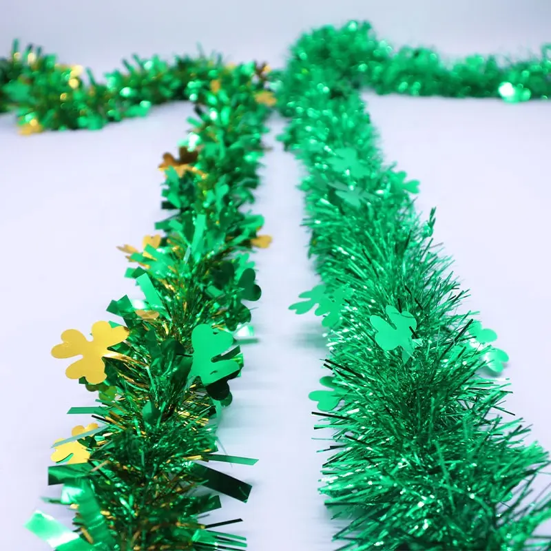 Garland verde acessórios de decoração para o Dia de São Patrício trevo decoração para festa do Dia dos Irish desfile comemoração